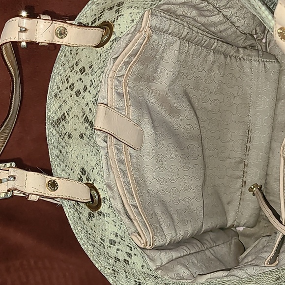 Michael Kors Python Snake Leather Hobo Tote Handbag. - Picture 6 of 10